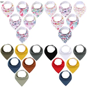 6 шт.лот, детская бандана, Слюнявчики для мальчиков и девочек, из органического хлопка, подарочный набор для детского душа, для прорезывания зубов