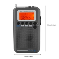 mini portable radio support fm am sw cb air vhf full band device lcd display world band receiver alarm clock