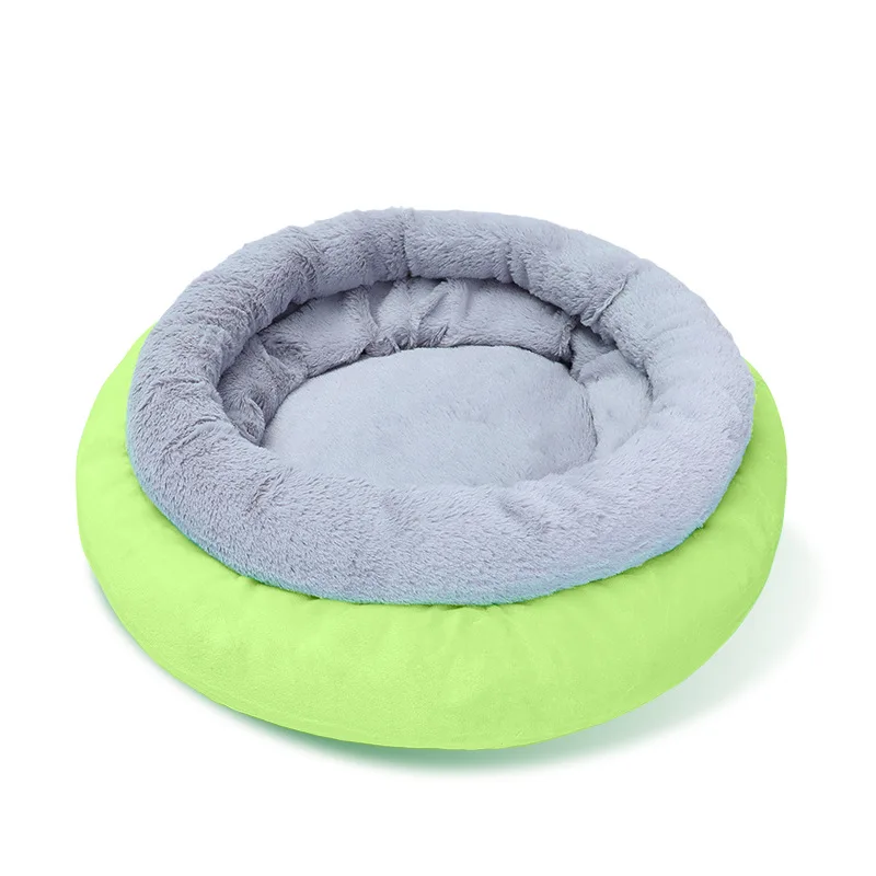 

Round Cat Bed Long Plush Super Soft Pet Bed 6 Colors Winter Warm Dog House Sleeping Puppy Cushion Mat Cat Supplies