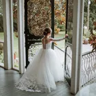 Новинка, кружевное платье для девочки на Первое причастие, платье с длинным рукавом для девочки с изображением священного цветка на свадьбу