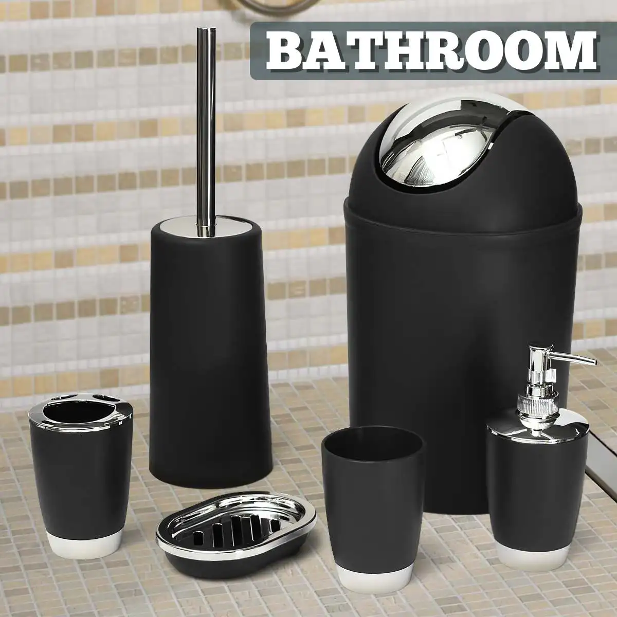 Xueqin 6 шт. пластиковые аксессуары для ванной комнаты набор мытья костюма ванны