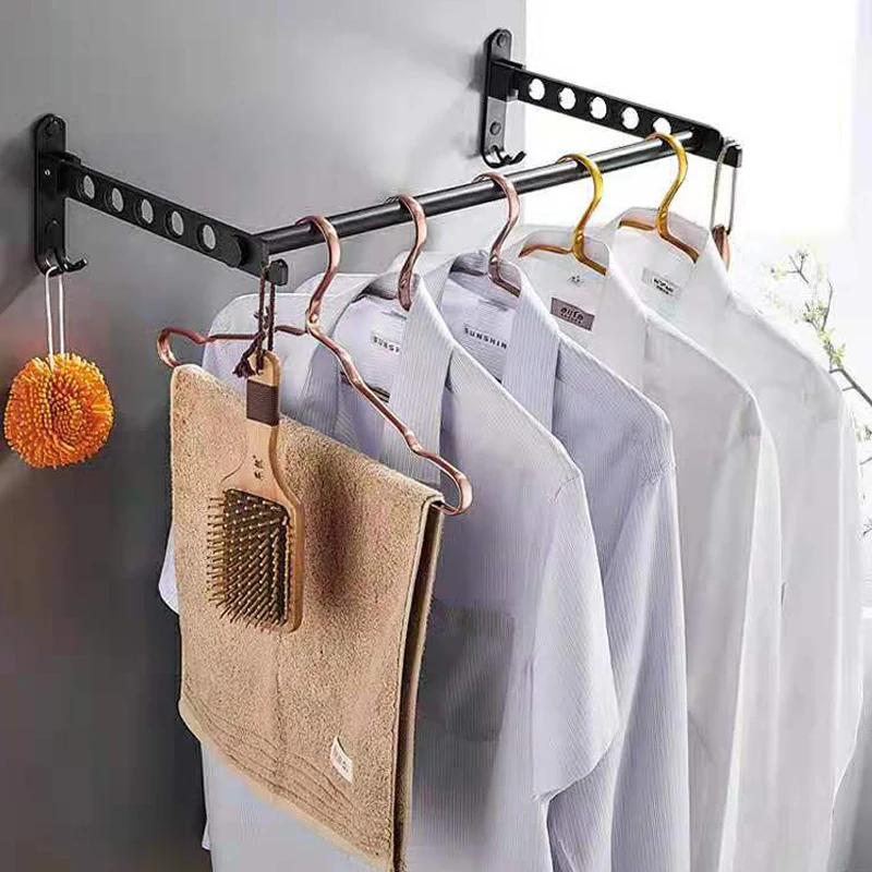 

Outdoor Balcony Drying Rack Foldable Hangers For Clothes Quilt Pants Space Aluminum Storage Rack Interior Bathroom Accessories