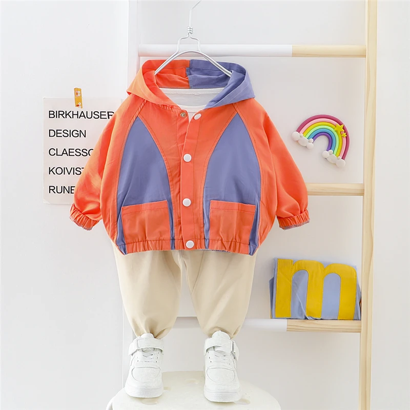 HYLKIDHUOSE Baby Girls Boys Clothing Sets 2020 Spring Kids Patchwork Coats Pants Toddler Infant Casual Clothes Children | Детская одежда
