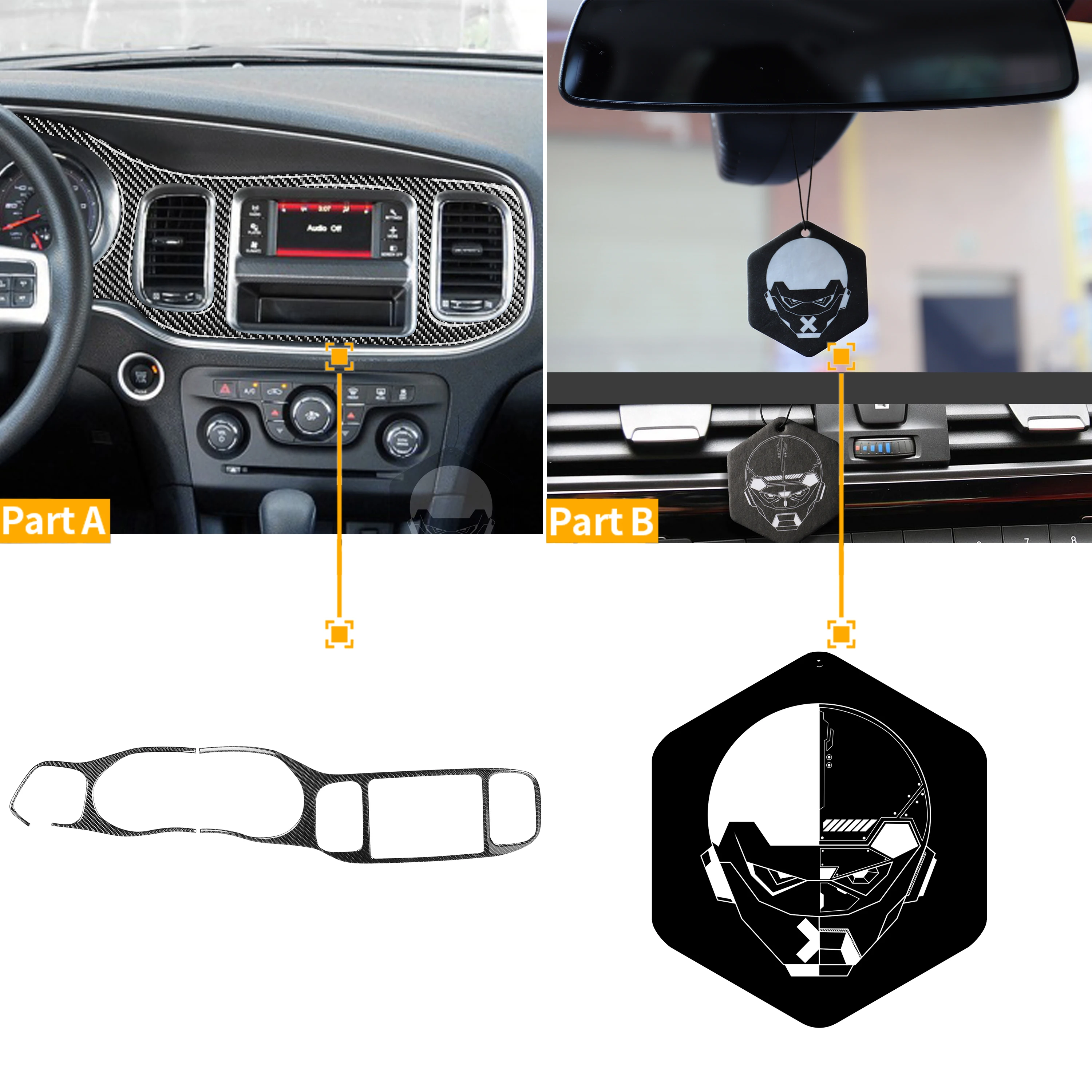 Наклейка из углеродного волокна для зарядного устройства Dodge 2011 2014 LD SXT SRT8