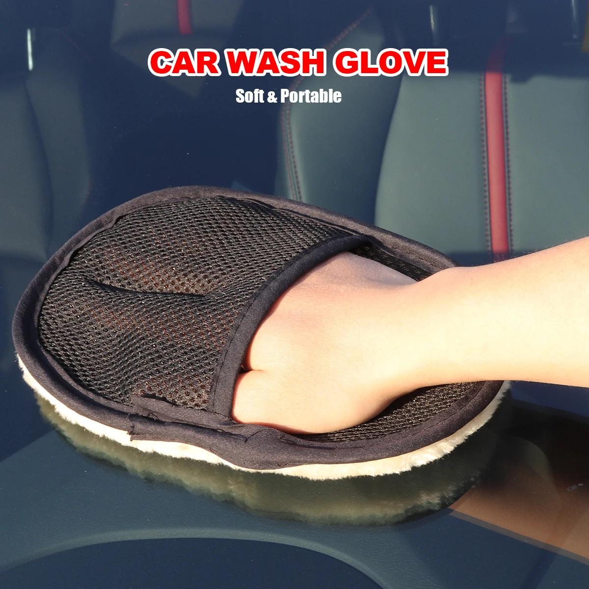 

15*24cm Microfiber Wool Soft Automotive Car Washing Cleaning Glove Brush Motorcycle Washer Care Wash Rag Polishing tool