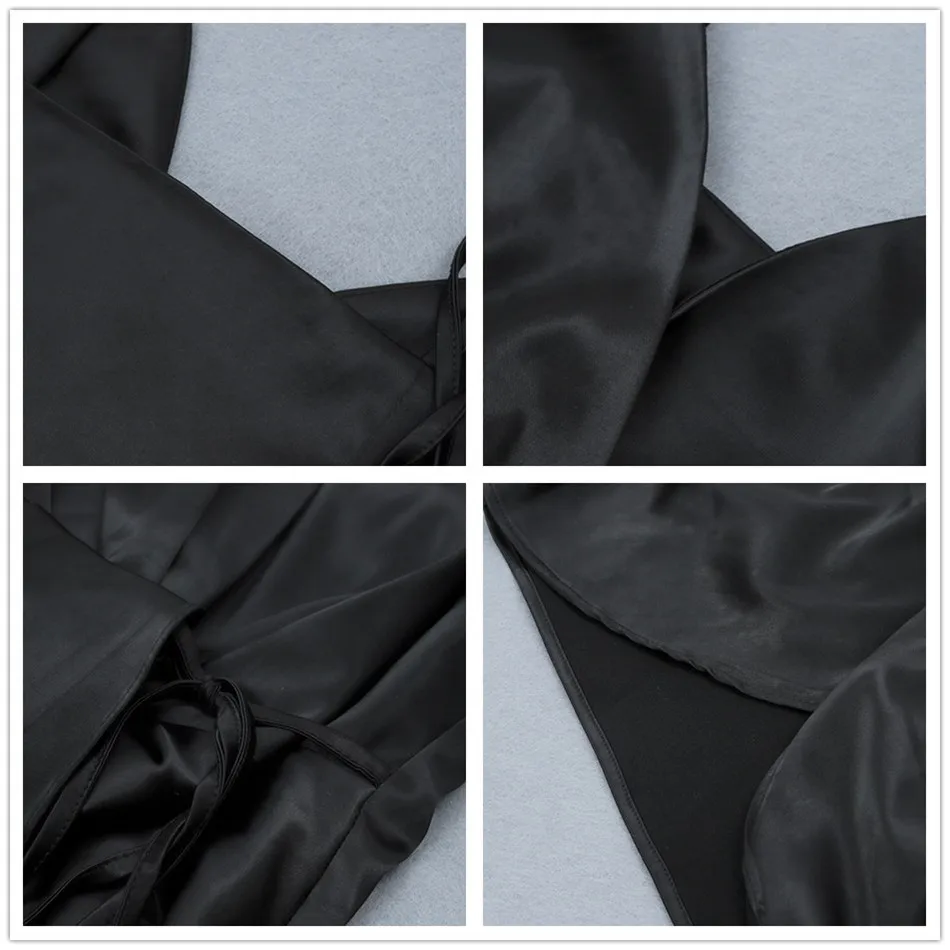 

Ailigou 2021 Summer New Sexy V Spaghetti Dress Ladies Satin Lace Drop Backless Party Dress