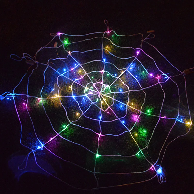

LED Glowing Lights Ghost Spider Web Cobweb Halloween Decoration Festival Party Props Party Fancy Decor Spider Silk LED Lighting