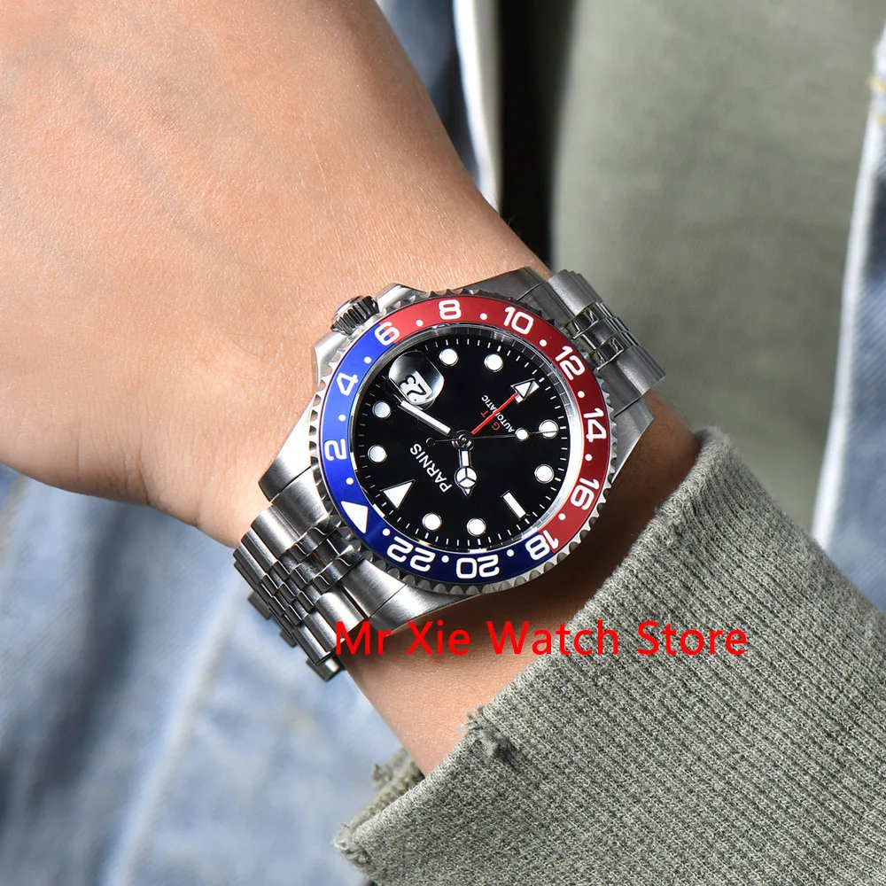 Часы мужские механические с автоподзаводом 40 мм сапфировым календарем | Наручные