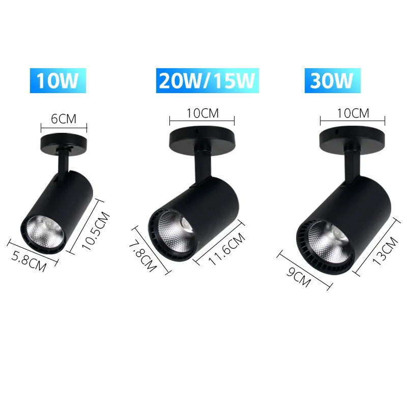 Surface Mounted Spotlight LED Ceiling Spot Light Downlight COB Source 10W 20W 30W Lamp Clothes Store Lighting | Лампы и освещение