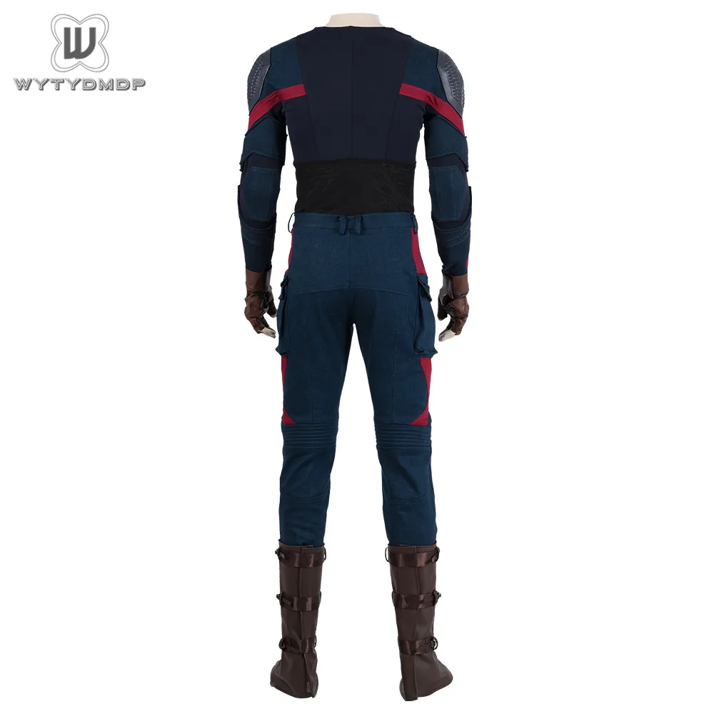 Мстители эндшпиль Капитан Америка Косплей Костюм Полный набор Completo Vestito Capitan Америка Steve Rogers Хэллоуин