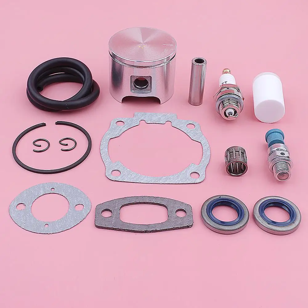 

46mm Piston Oil Seal For Husqvarna 55 51 Chainsaw 505275719 Decompression valve Fuel Filter Line Spark Plug Rings Gasket Kit