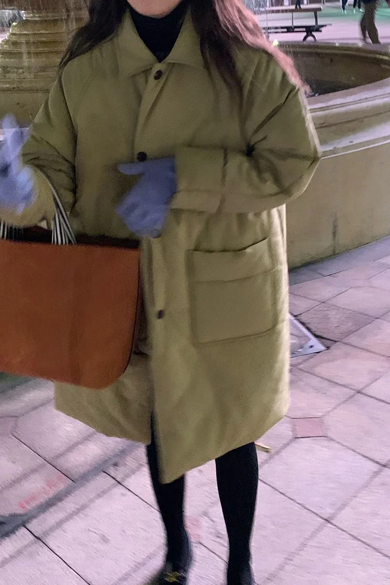 Пальто с хлопковой подкладкой женская зимняя новая куртка средней длины