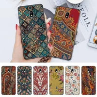 vintage indian floral henna mandala yoga ethnic phone case for huawei p30 p40 lite 2017 pro smart2019 soft case nax fundas cover