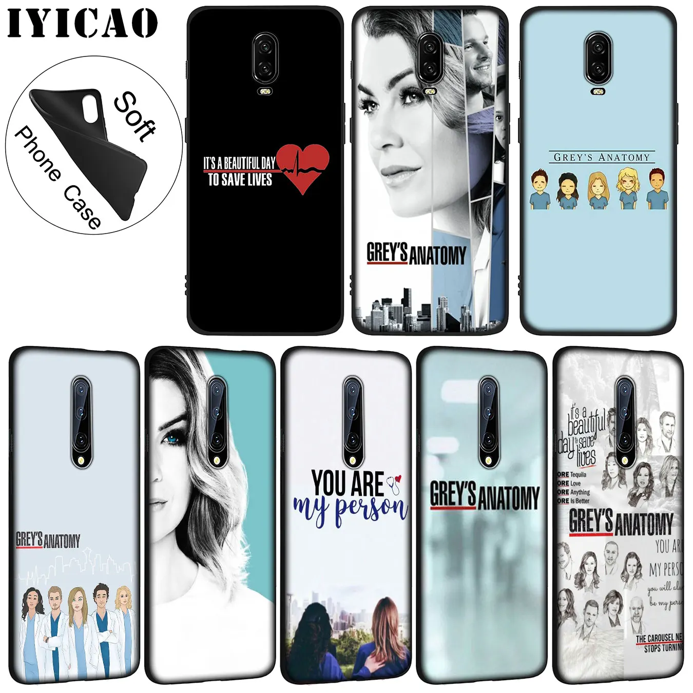 IYICAO American TV Greys Anatomy Nurse doctor Pattern Soft Silicone Phone Case for Oneplus 7T 7 Pro 6 6T 5 5T One Plus |