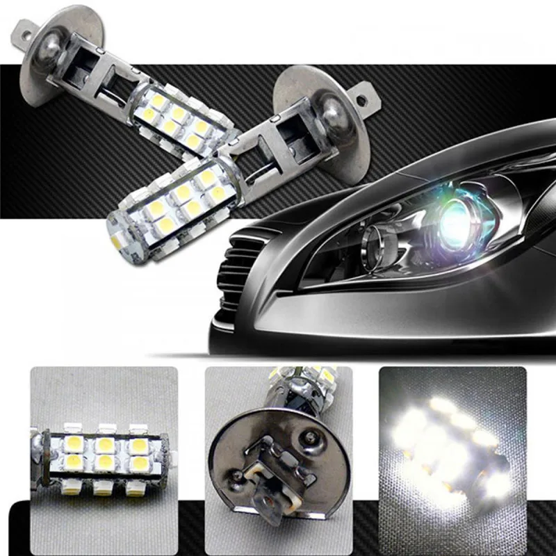 

1PCS Universal 6cm*3cm Bright White H1 HID 25 SMD 3528 LED Car Vehicle Fog Head Light Lamps Bulb DC 12V