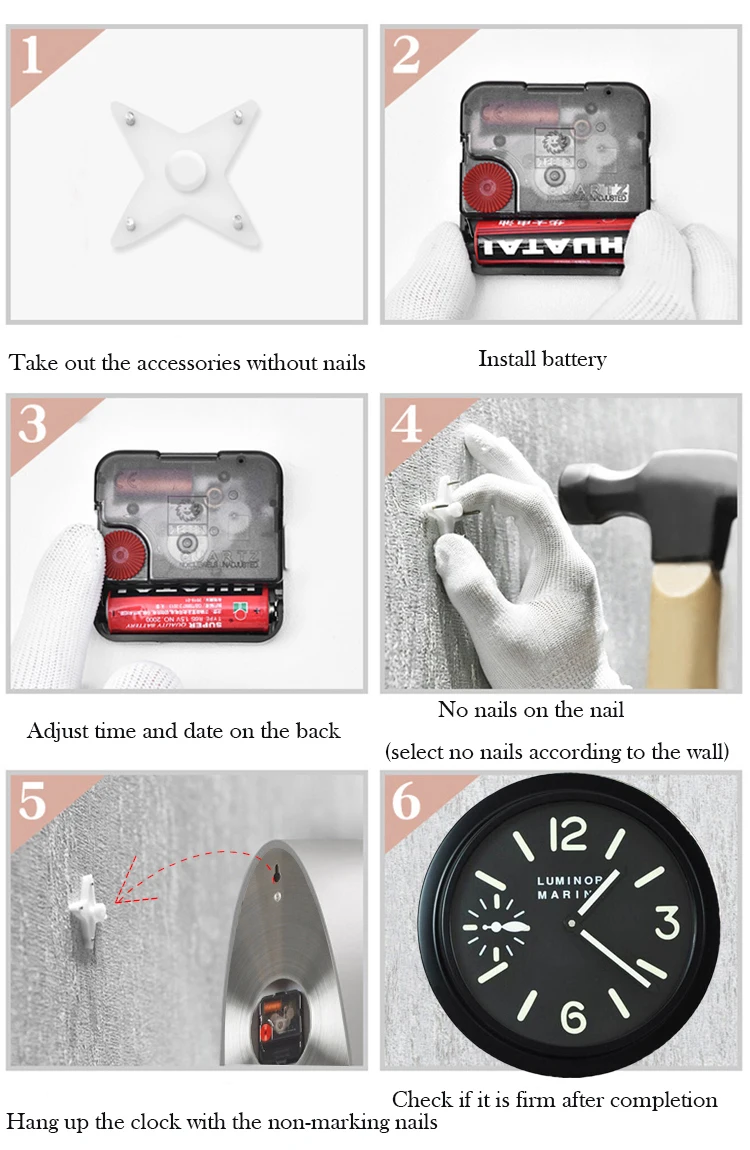 

Luxury Wall Clock on The Wall Clocks with Logo Sticker Luxury Luminous Metal Wall Watches Home Decor Modern Design Gift Clock