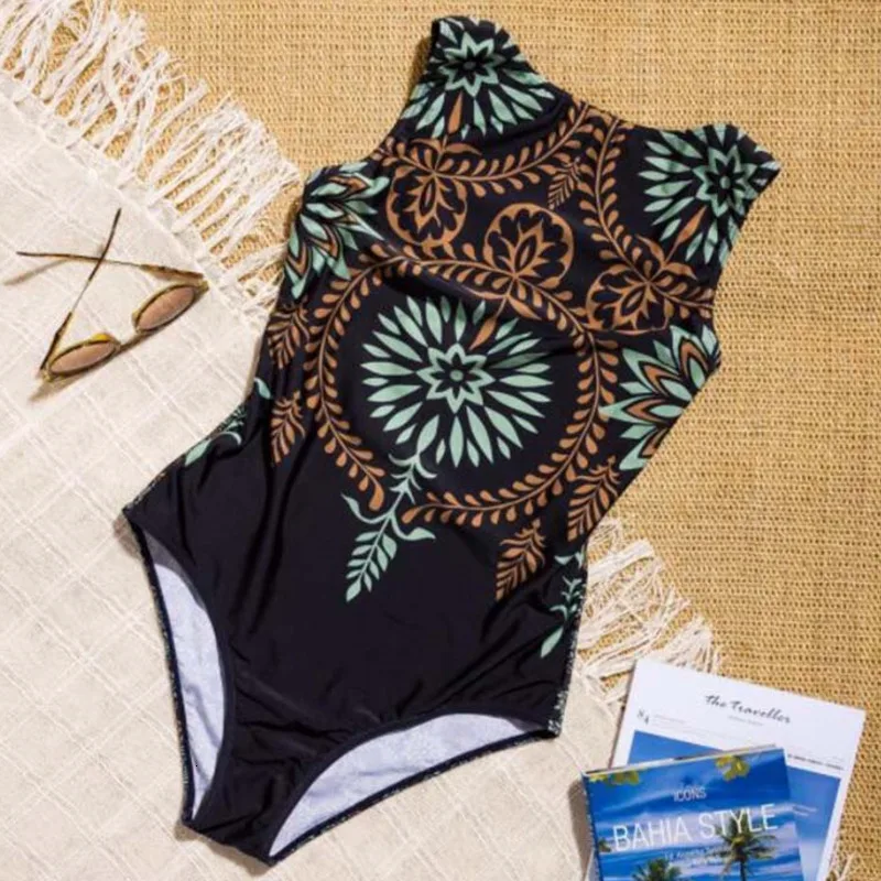 

Patchwork One Piece Swimsuit Closed Women Bather Beach Female Push Up Swimwear For Pool Body Bathing Suit Sports Swimming Suit