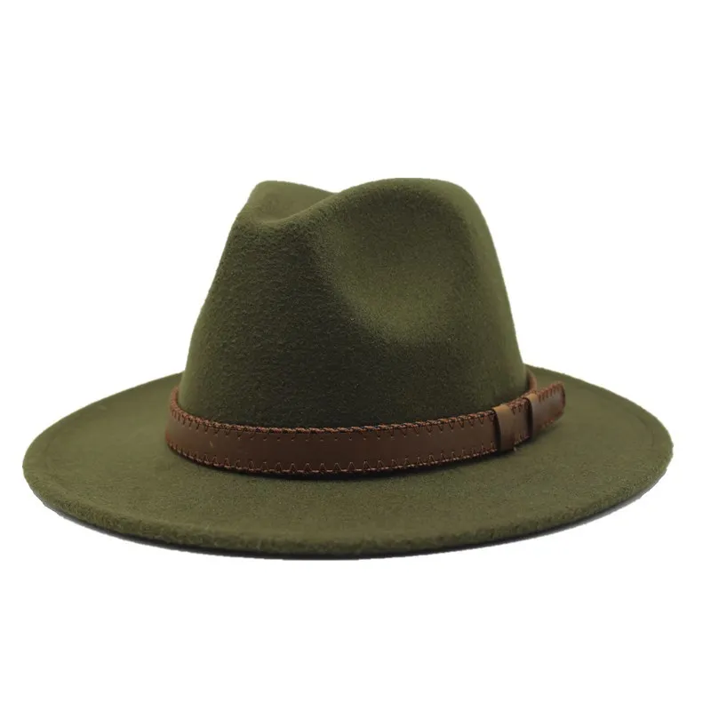 Шляпа winte мужская фетровая шерстяная Панама хаки Повседневная винтажная