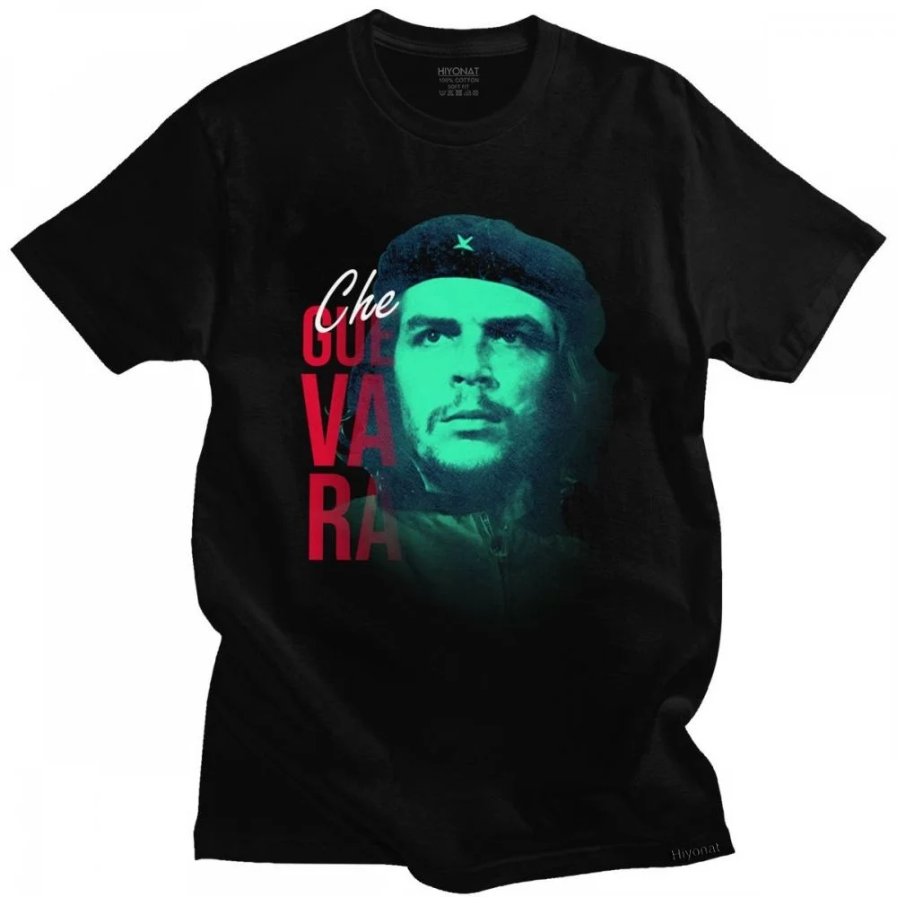 

Fashion Che Guevara T Shirt Men Hero Short Sleeves Cotton T-shirt Print Cuba Cuban Socialism Freedom Tops Streetwear Tshirt