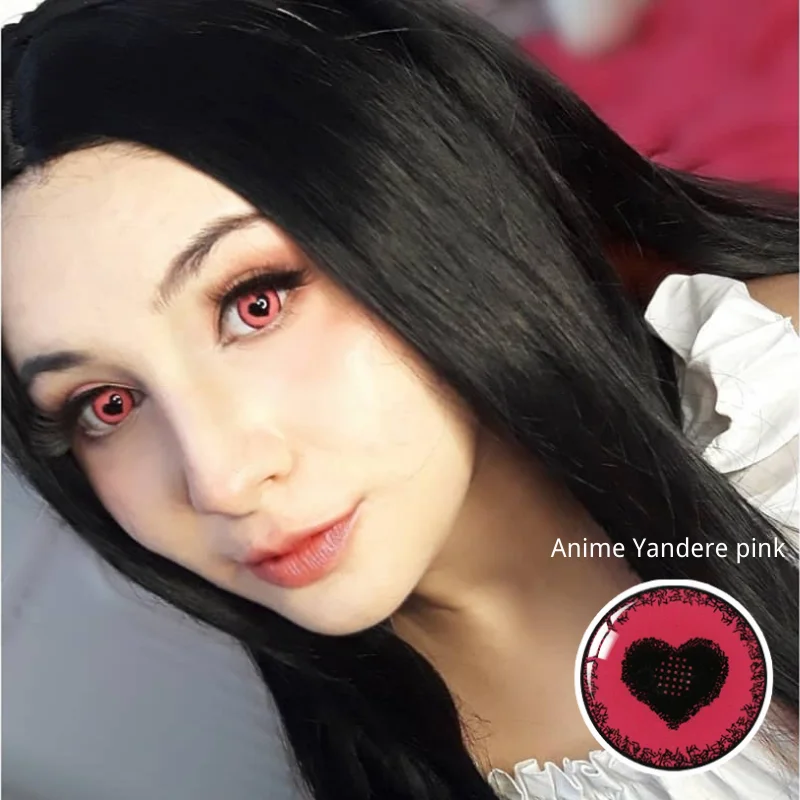 Линзы UYAAI для Хэллоуина цветные контактные линзы косплея аниме розовые