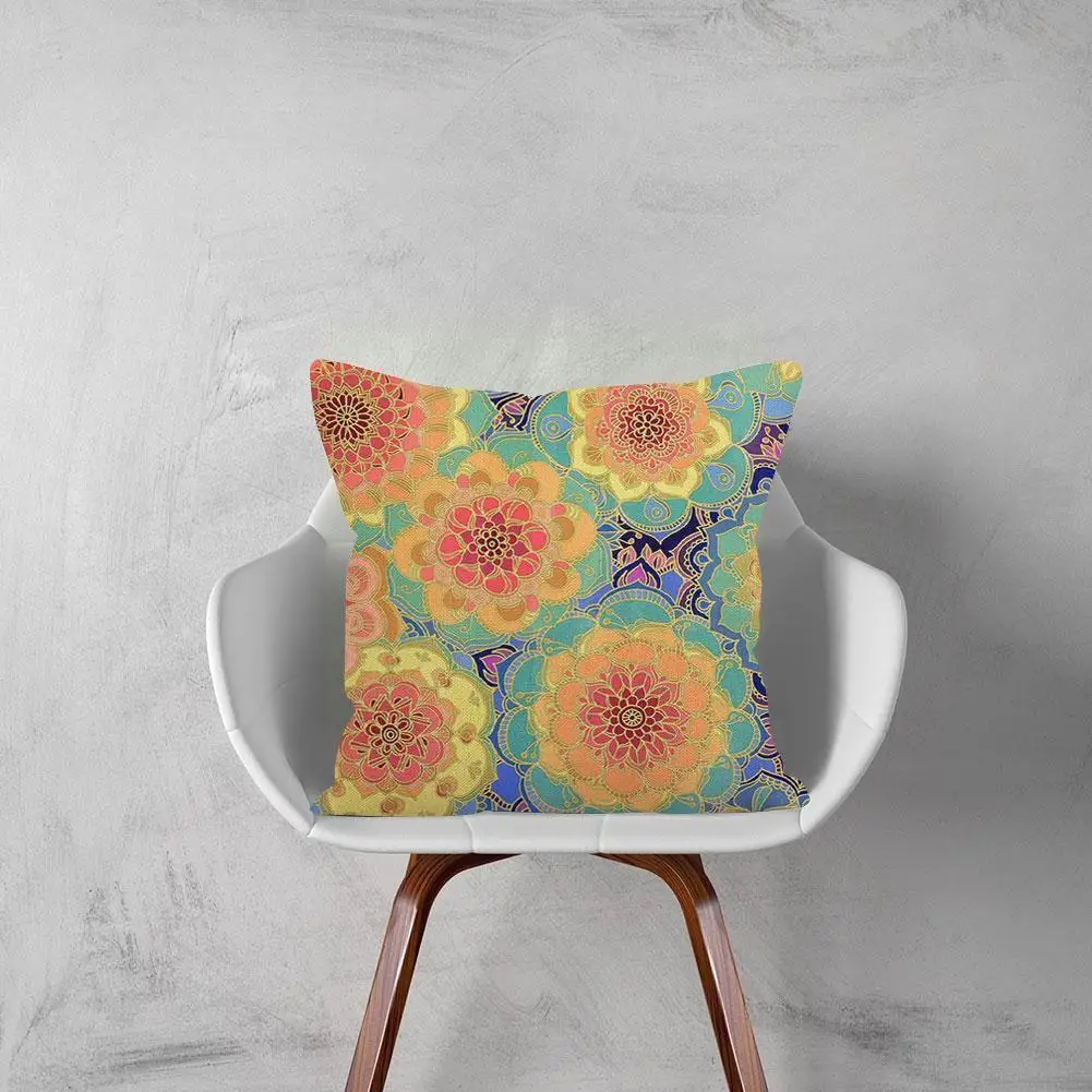 

New 1Pc Mandala Pattern Cushion Cover Datura Throw Decor Sofe Case Cushion Pillow Geometric Pillow Case Cover Bedroom Decor D5W1