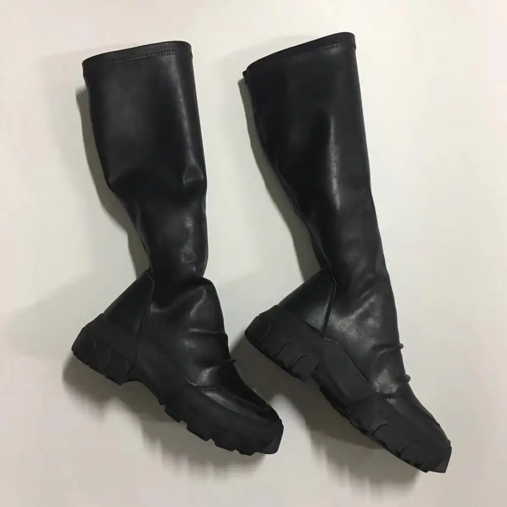 Owen Seak женская зимняя обувь Сапоги до колена с увеличенным роскошные кроссовки