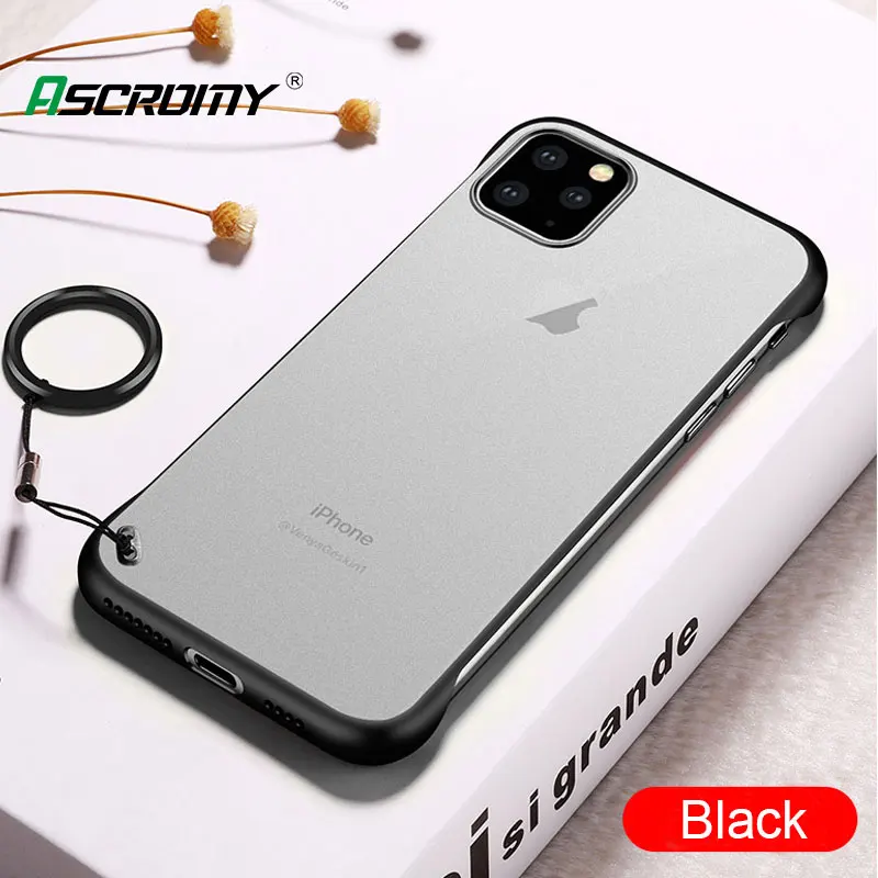 Бескаркасный Прозрачный матовый жесткий чехол для телефона iPhone 11 Pro X XS Max XR 7 6 6S 8