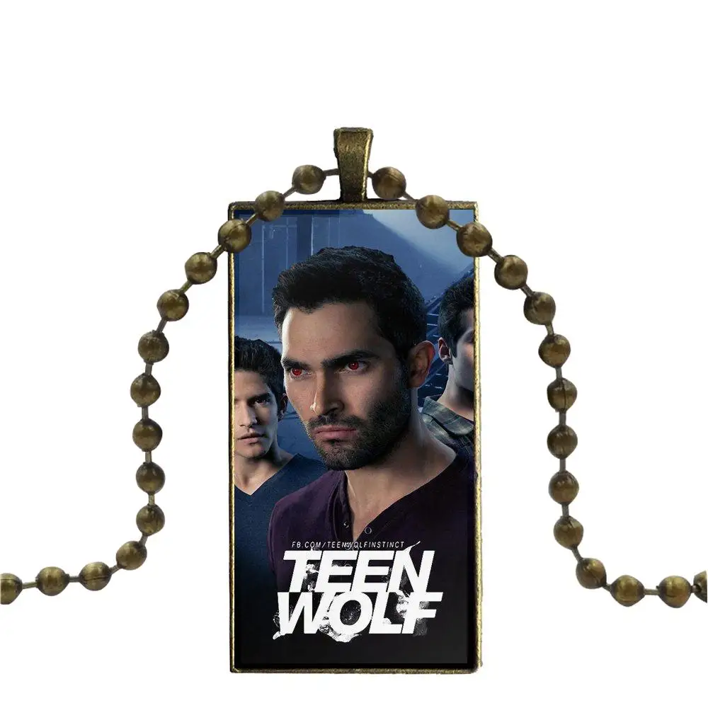 Ожерелье с бронзовым покрытием стеклянное колье кабошоном Длинная подвеска