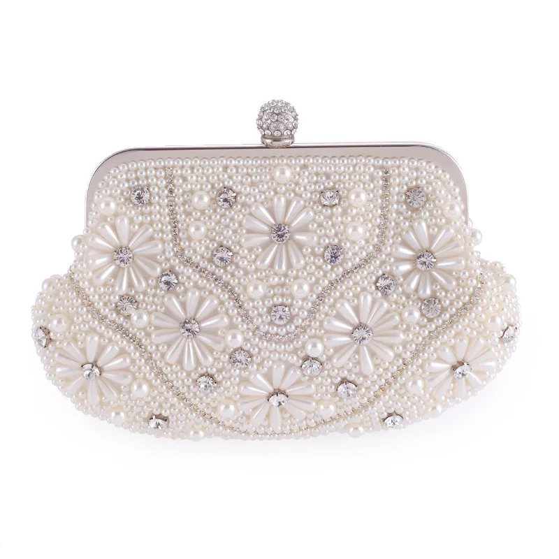 

New Brand designer Evening bag for Women Tote Dressing handbags Ladies Party Wedding Bags Diamonds Shell Flower bag for Women