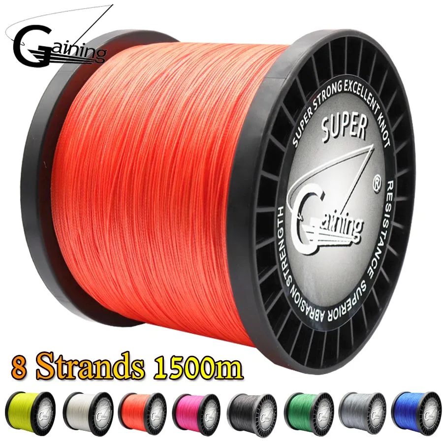 

1500M 8 Strands Super 8 Colors PE Braided Fishing Line Strong Strength Fish Line 10LB-220LB for Carp Fishing