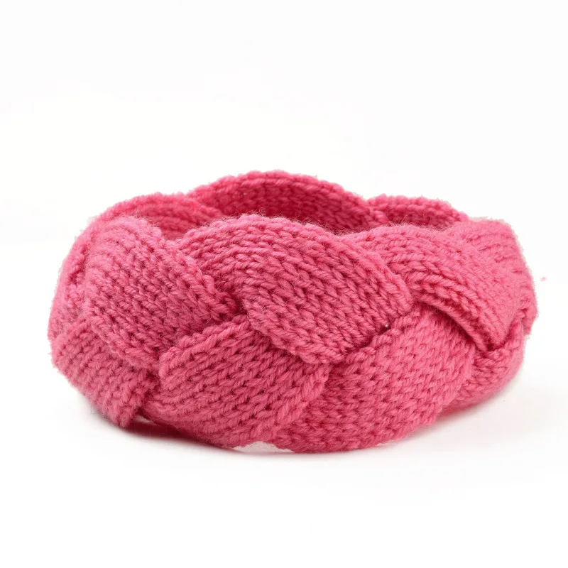 Hot pink M MISM НОВАЯ шикарная осенне-зимняя теплая растягивающаяся повязка на голову Твист вязанный Тюрбан повязка на голову для женщин грелка для ушей аксессуары для волос - Цвет: Hot pink