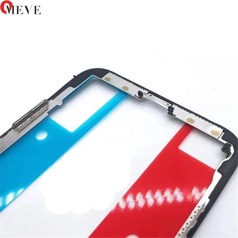 

10sets/lot High Quality LCD Front Touch panel Glass Outer Lens Pre-paste OCA Bezel Middle Frame for iphone X 10 xr xs max
