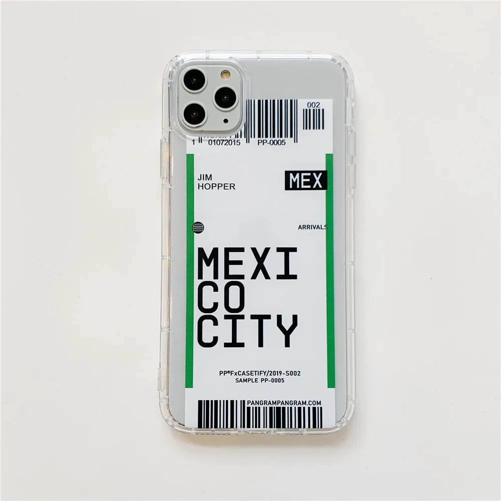 Lovebay авиаперелет этикетка письмо чехол для телефона для iPhone 11 Pro XR XS X Max 7 8 Plus Прозрачный Путешествия страна Мягкий ТПУ задняя крышка чехол s - Цвет: T6