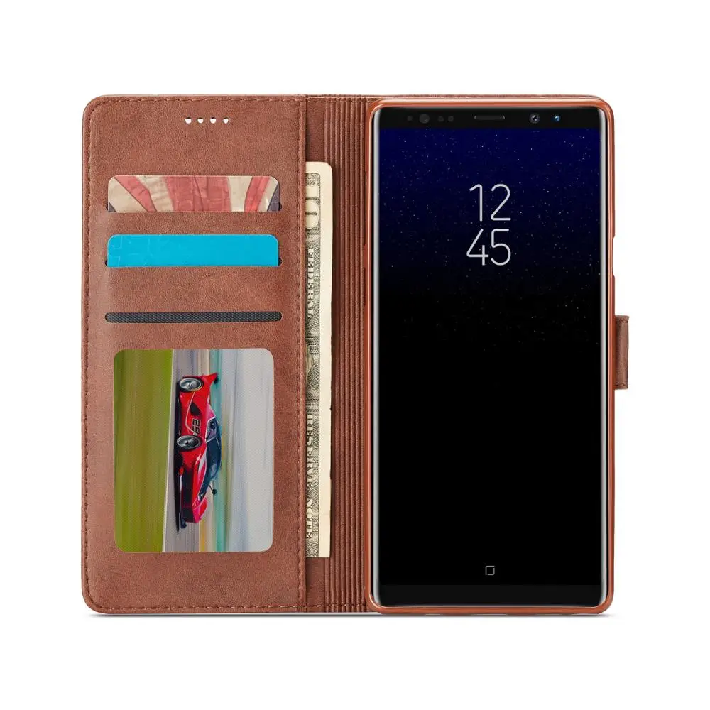 Роскошные кожаные чехлы для телефонов Samsung Note 9 откидной держатель кредитных карт