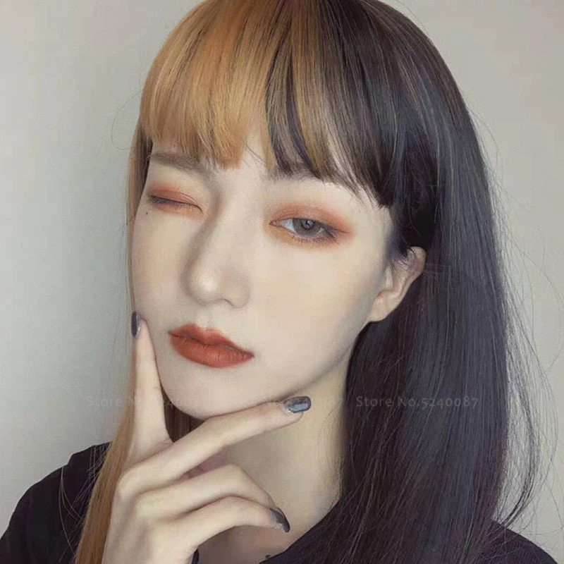 Женский парик для сцены белый черный розовый готический двухцветный с длинными