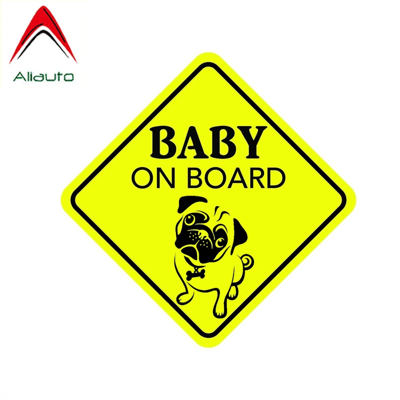 Интересная Автомобильная наклейка Aliauto Baby on Board аксессуары для Мопсов ПВХ