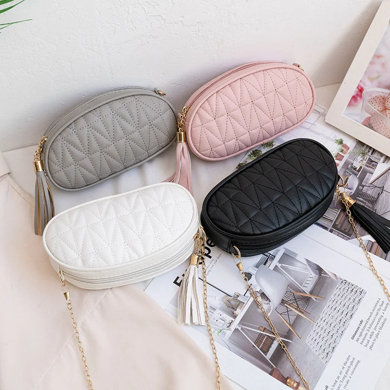 

Check Chain Bag Ladies Leather Handbag Fashion Check Messenger Bag Shoulder Bag Ladies Bag