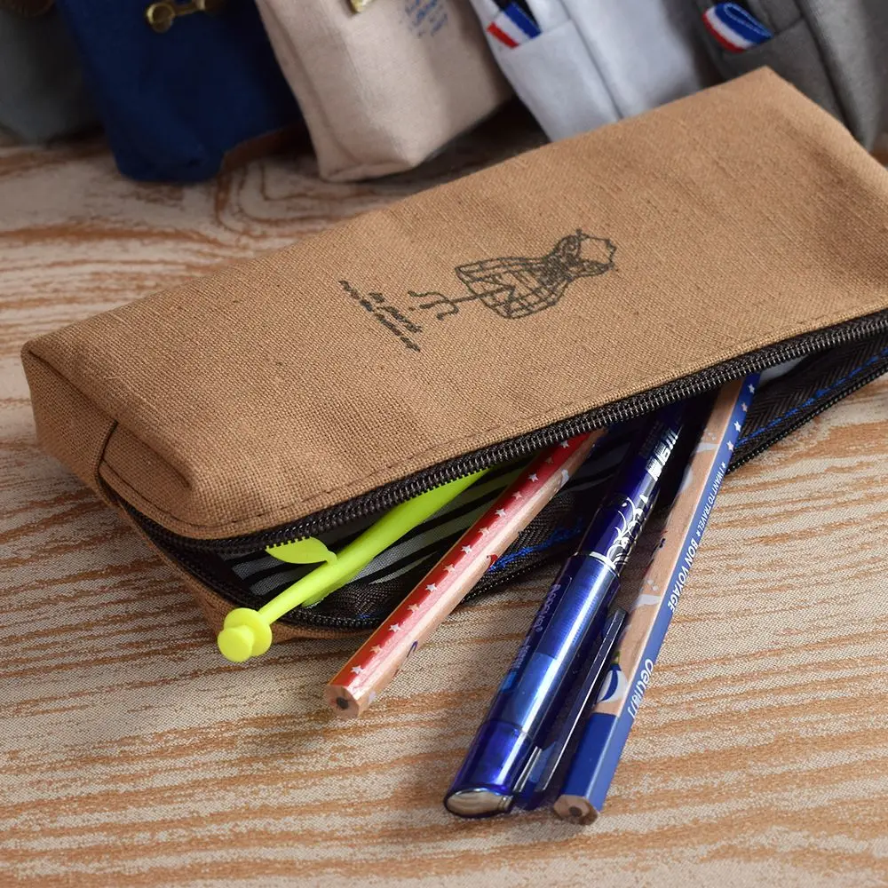 Классическая сумочка карандаш чехол из парусины Милый Винтажный кошелек для