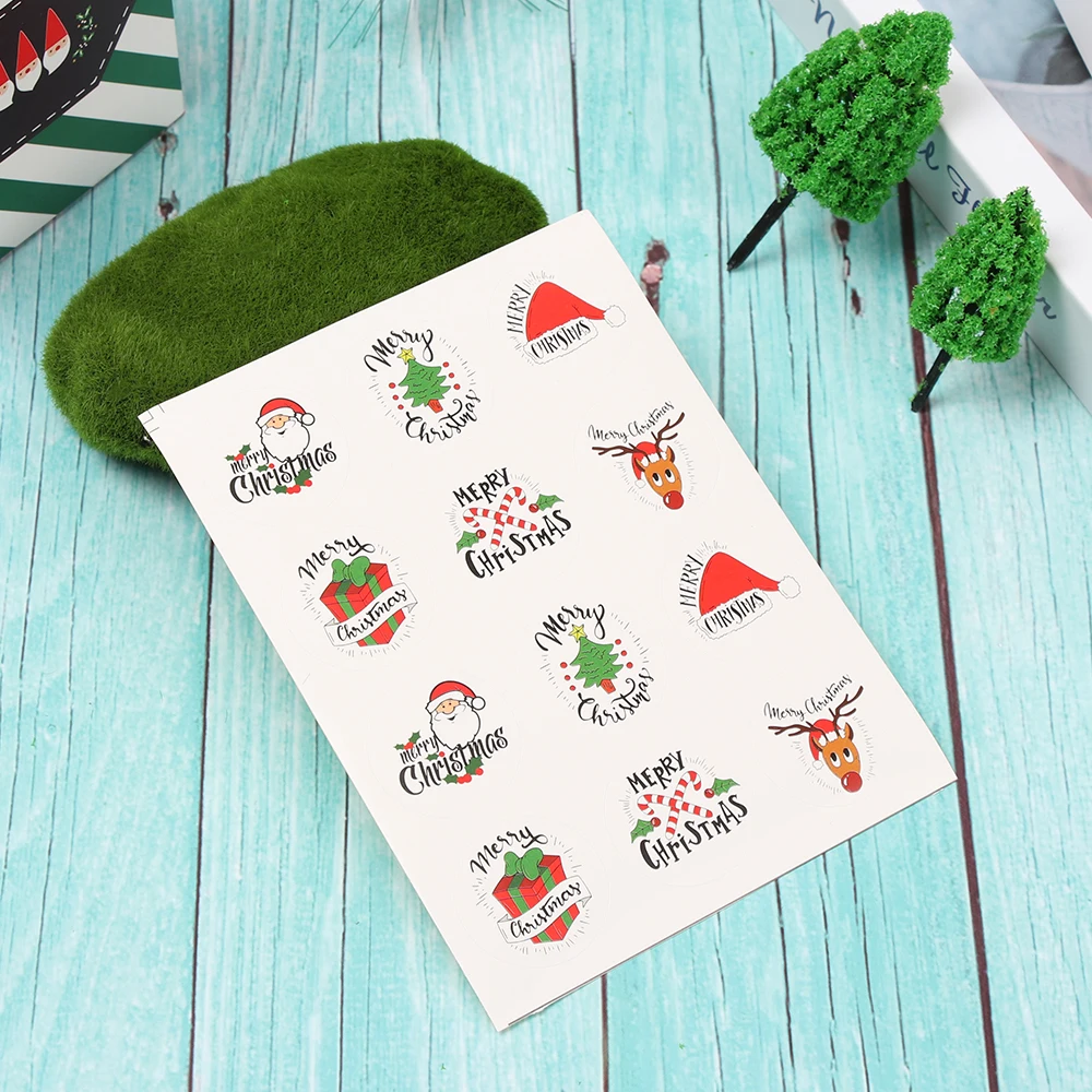 120 шт. DIY с темой веселого Рождества запечатывания Стикеры рождественские подарки