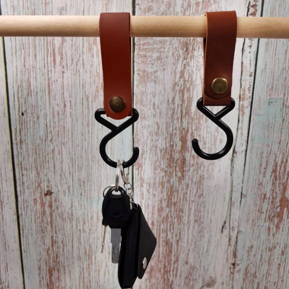 

Outdoor PU Leather Hooks Portable Camping Tripod Clothes Storage Hanger Hook for Camp Hiking Supplies