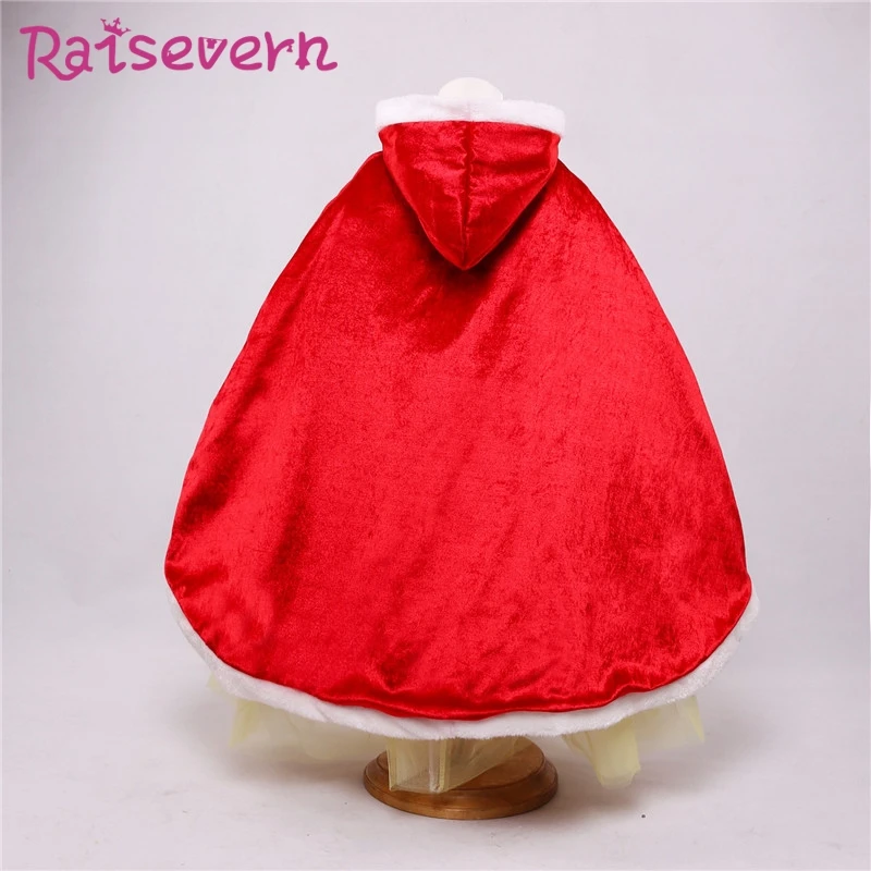 Raisvern/Зимний плащ с капюшоном для девочек лоскутное платье Эльзы костюм принцессы