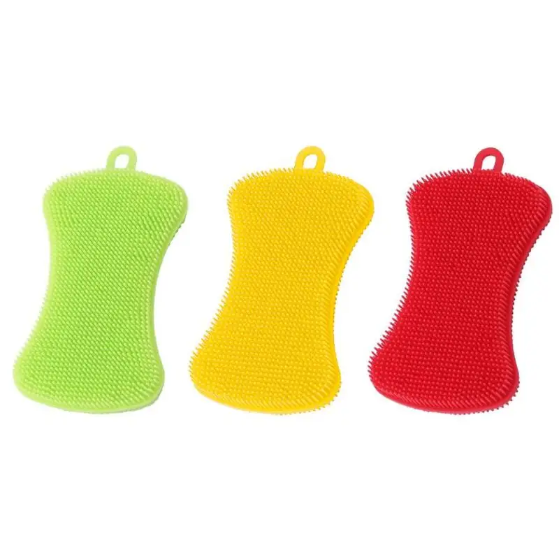 3pcs Multi color Креативный дизайн, силиконовая щетка для мытья посуды, гель для мытья посуды, щетки, кастрюля, губка, скруббер, кухонный инструмент для чистки, щетки для чистки - Цвет: 3pcs Multi color