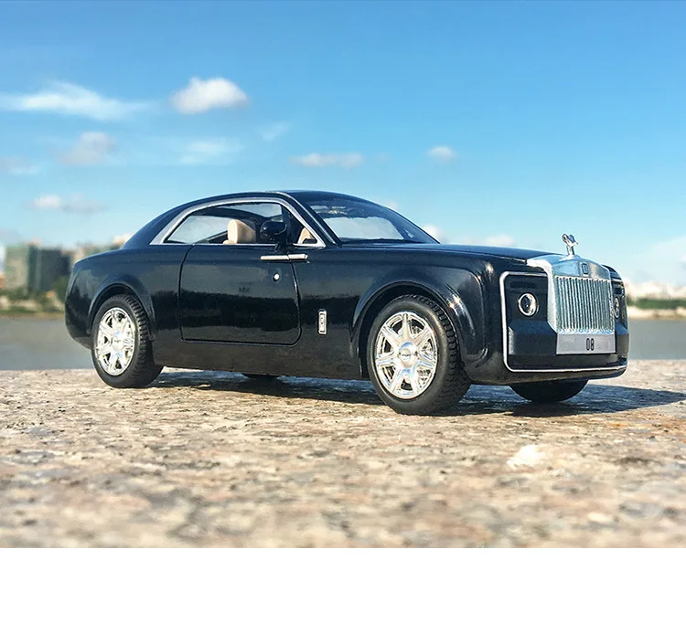Литая под давлением модель автомобиля Huiying Phantom 1:24 из металлического сплава Высокая симуляция машинки огни игрушки для мальчиков транспортные средства Подарки для детей