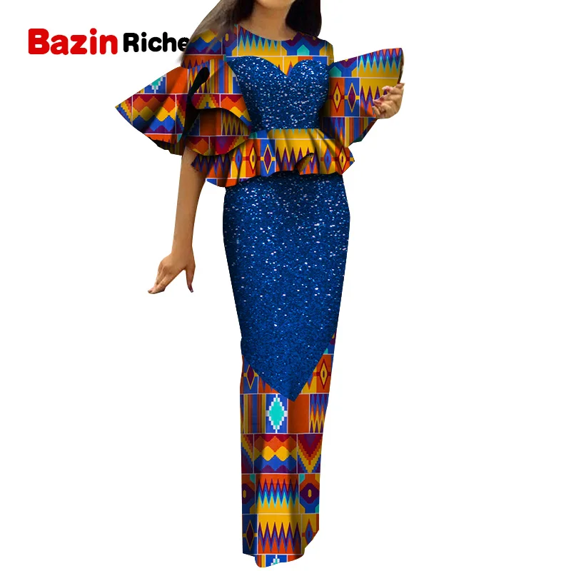 Комплект из юбки и топа Анкары модель 2021 года модная одежда для женщин блестящая