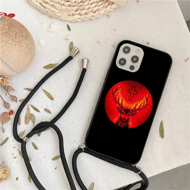 

Jagermeister logo Phone Case For iPhone 7 8 11 12 X XS XR MINI Pro Max Plus Strap Cord Chain Lanyard soft