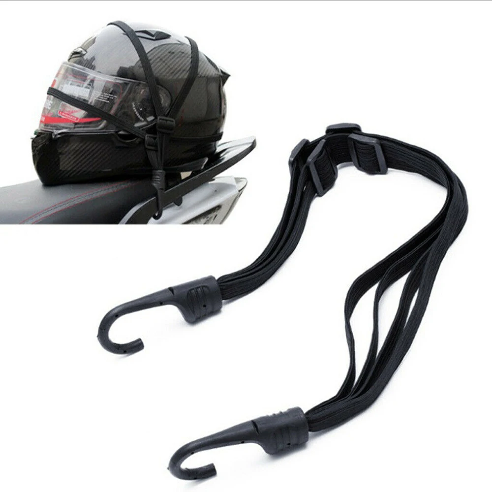 

2pcs 60cm 2 Hooks Motorcycle Helmet Straps Motorcycle Luggage Retractable Elastic Rope Fixed Strap Moto Helmet Luggage Net