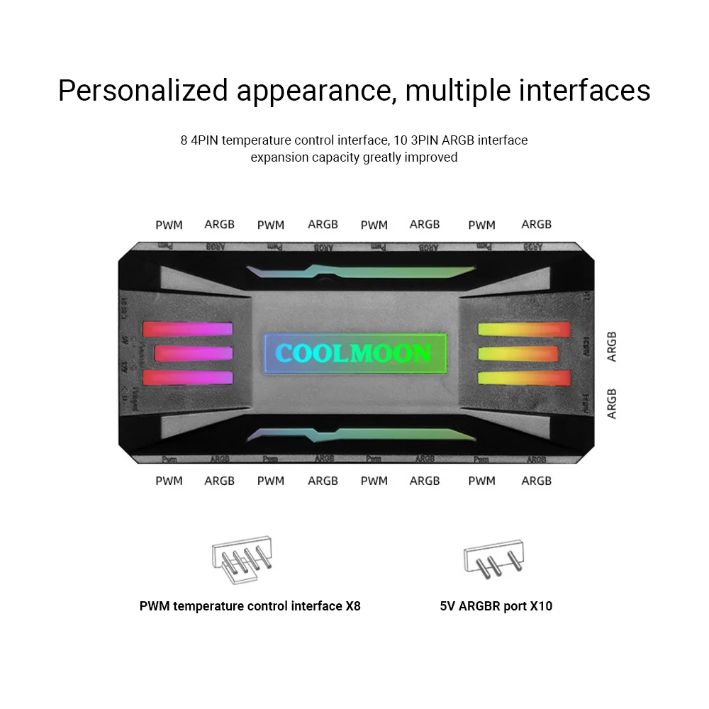 

Multiform HUB SATA Fan Power Supply 1 to 8 HUB Fan Molex 4P or SATA Power to 5V 3pin ARGB Controller Support Water Block Fan