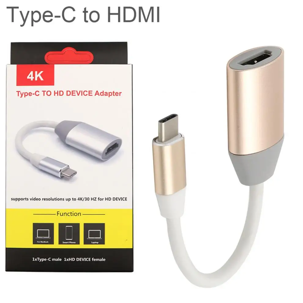 DigiYes золото/серебро USB 3 1 TypeC к HDMI адаптер кабель подходит для Macbook/Chromebook/игровой