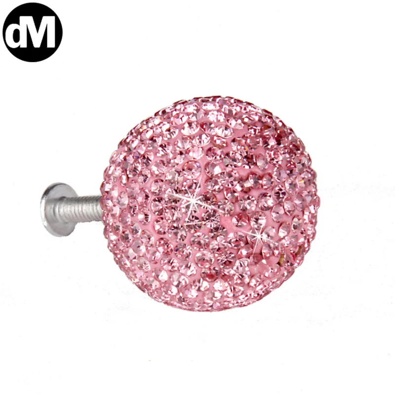

DM 2pcs/Set Crystal Handle Cabinet Wardrobe Drawer Knobs Full Diamond Furniture Universal Diamond-studded Ball Bathroom Handle