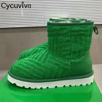 Designer Towel Platform Snow Boots Warm Candy Color Wool Ankle Boots Round Toe Thick Sole Winter Brand Shoes 2022 Botas Mujer